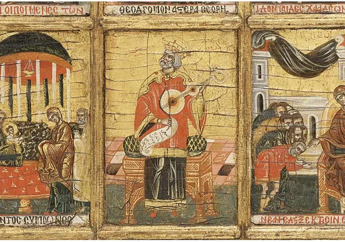 Hymne acathiste Yûsuf Al-Musawwir, Alep, entre 1650 et 1667. Tempera sur bois. Collection George Antaki, Londres © Antaki / Axia Art