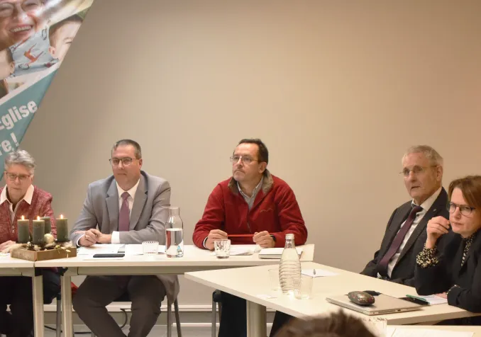 Conférence de presse du Conseil synodal de l'EERV le 16 décembre 2022. Crédit: Gérard Jaton-EERV Conférence de presse du Conseil synodal de l'EERV le 16 décembre 2022. Crédit: Gérard Jaton-EERV