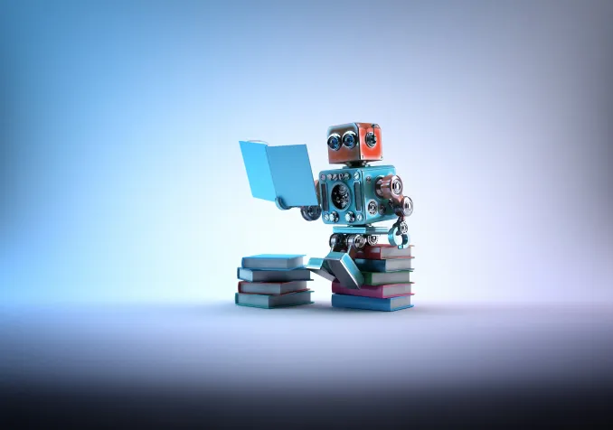 Un robot en pleine lecture. Un exemple de deep learning? ©iStock / Kirillm