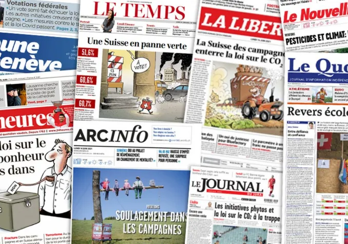 Coupures de presse sur le rejet de la loi CO2