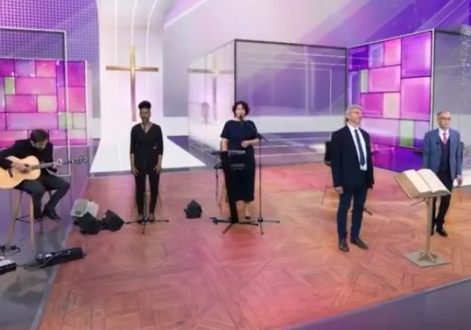 Culte de l'Ascension depuis le studio Keywall à Charleroi, Belgique (capture d'écran)