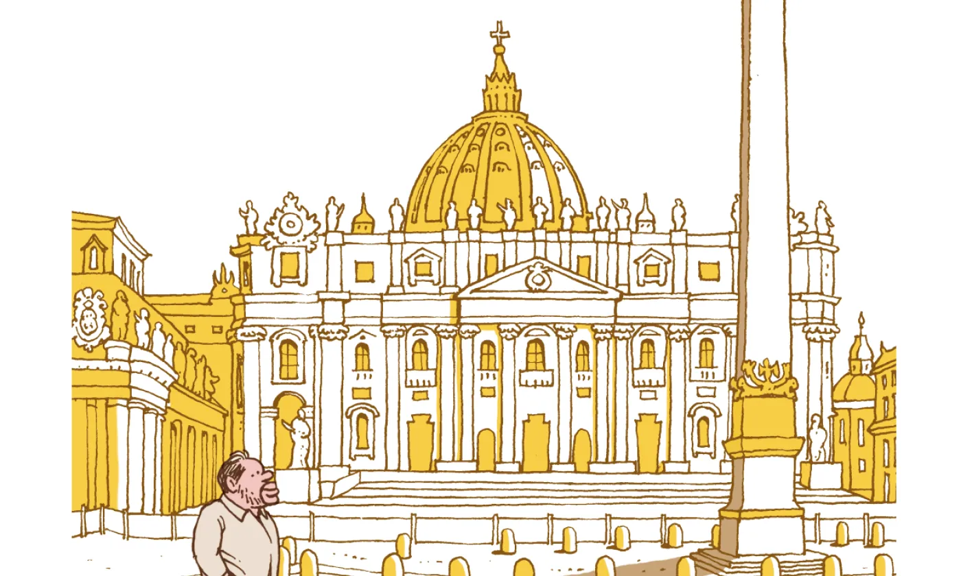 Capture d'écran de la couverture de la BD d'Olivier Bobineau, "L'incroyable histoire de l'Eglise" ©Editions Les Arènes BD