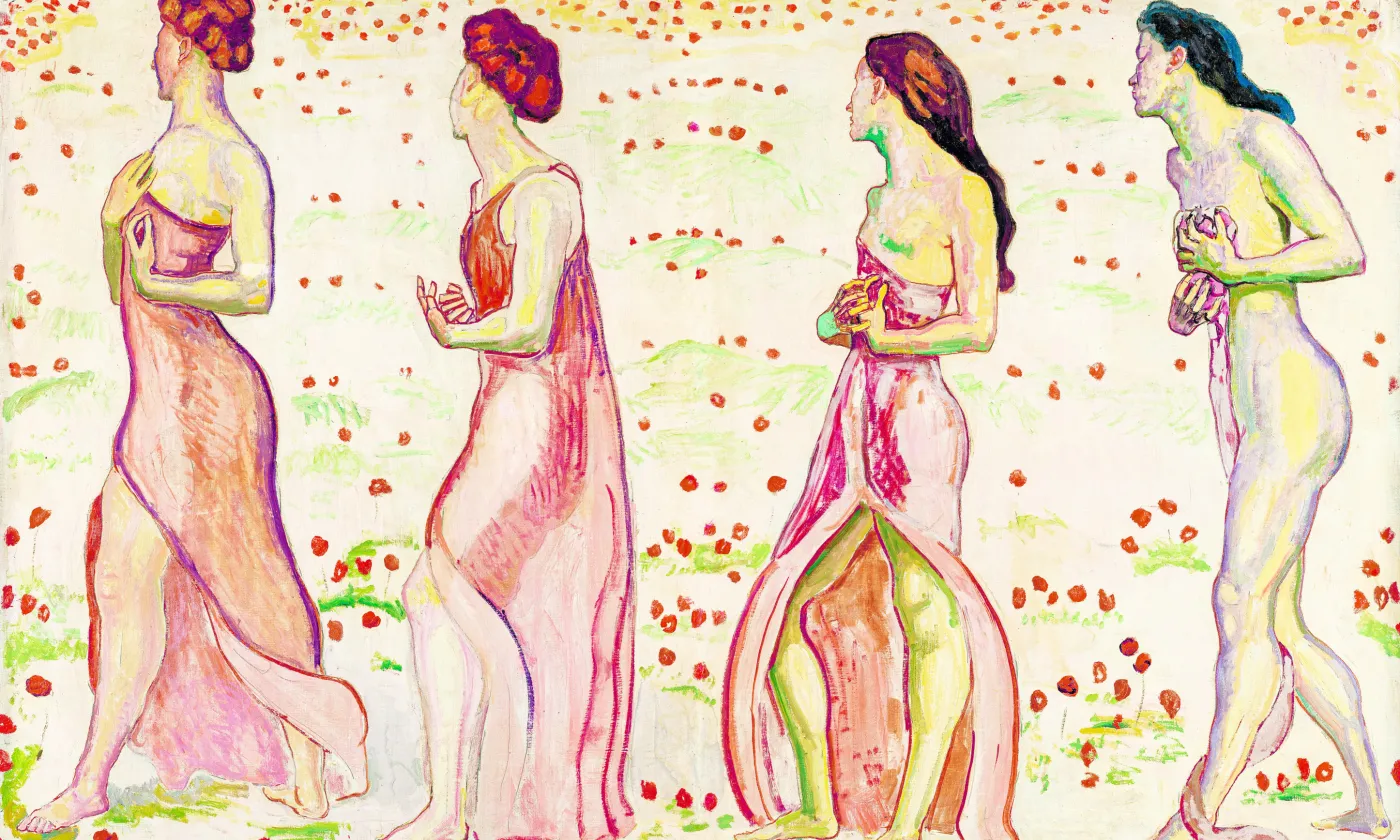 Ferdinand Hodler, L’Émotion, 1909-1911, huile sur toile, 120 x 172 cm, signé et daté en bas à droite : 1890. F. Hodler. », collection privée.
