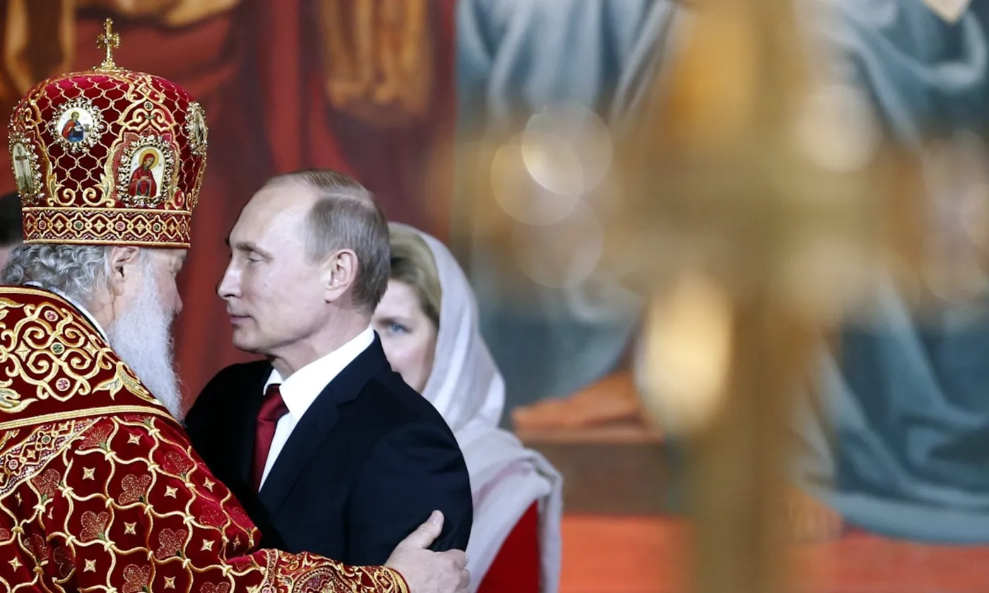 Le patriarche Kirill de Moscou partage beaucoup avec Vladimir Poutine... Keystone/EPA/Maxim Shipenkov