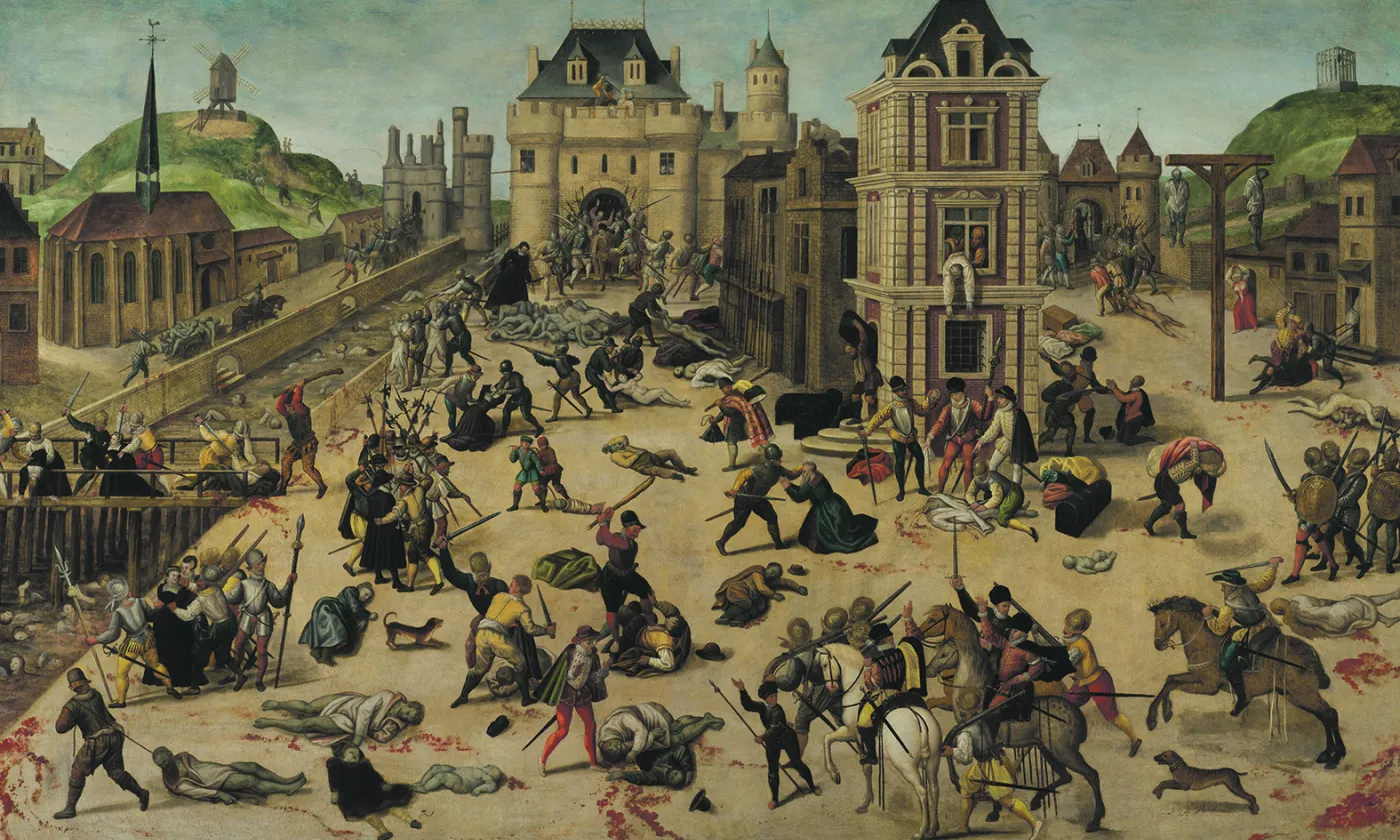 François Dubois, Le Massacre de la Saint-Barthélemy, vers 1572 – 1584. Huile sur bois, 93,5 x 154,1 cm. Musée cantonal des beaux-arts de Lausanne. Don de la Municipalité de Lausanne, 1862. © MCBA