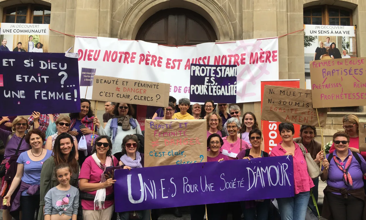 De nombreux·ses ministres et salarié·es de l’EPG avaient pris part à la grève des femmes en 2019. © Le LAB