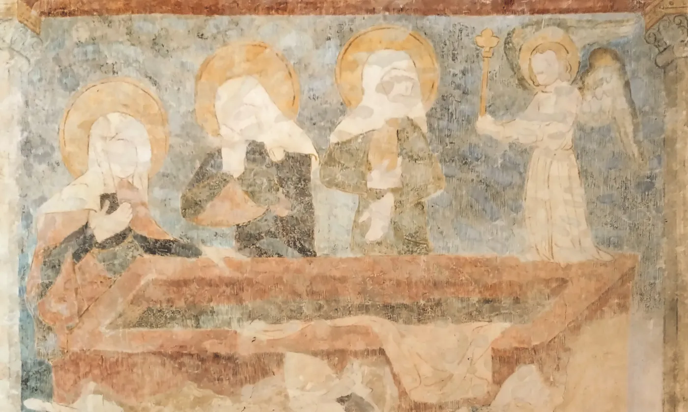 Fresque de l’église de Ressudens, scène de la résurrection. ©Nicolas Monnier