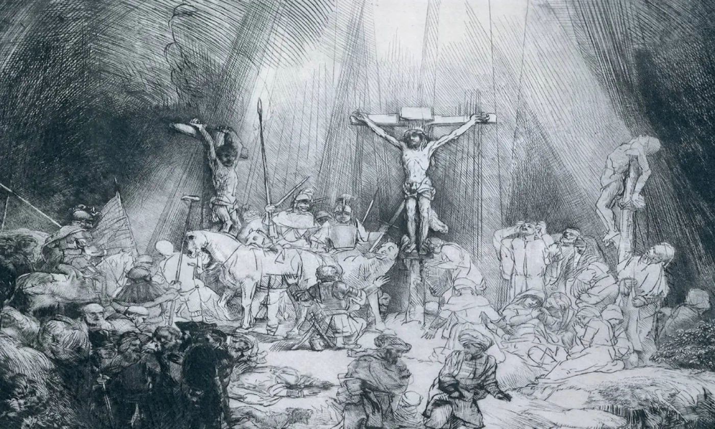 «Les Trois Croix», gravure réalisée par Rembrandt en 1653 Wikimedia Commons