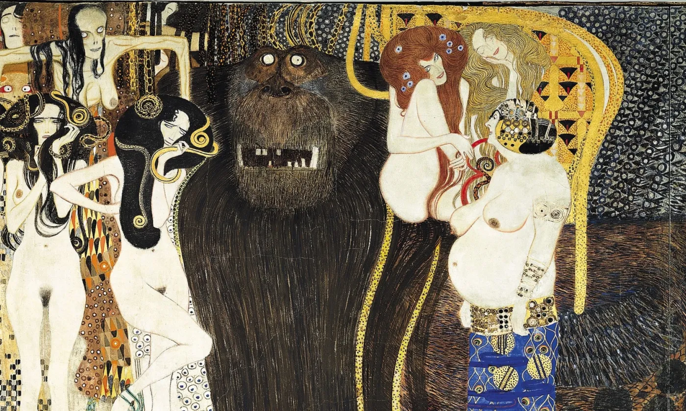 Gustav Klimt - Les forces du Mal et les trois Gorgones - 1902